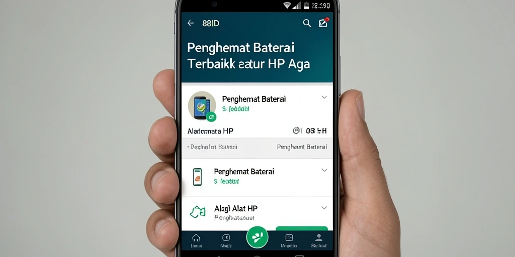 Tampilan antarmuka aplikasi 88ID untuk penghemat baterai.