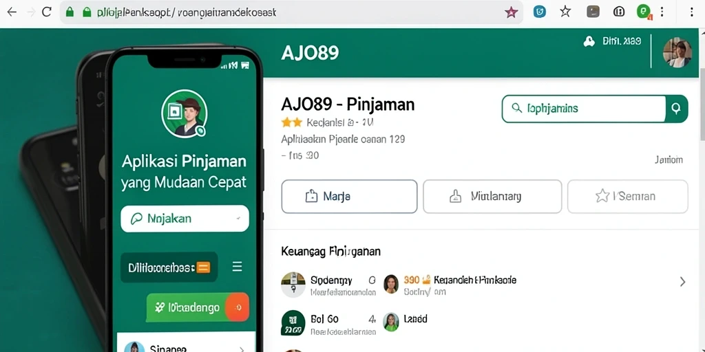 Antarmuka AJO89 yang intuitif untuk pengajuan pinjaman.