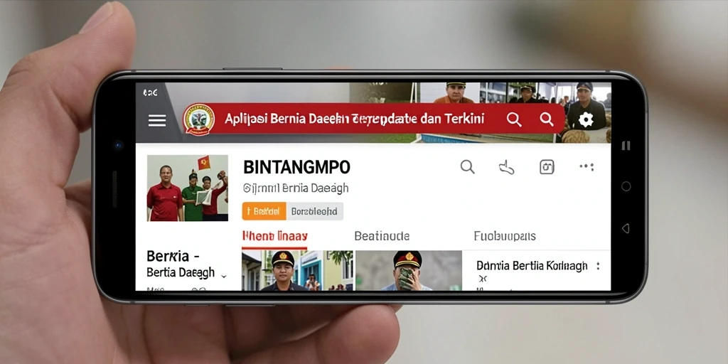 Tampilan antarmuka utama BINTANGMPO dengan berita daerah terbaru.