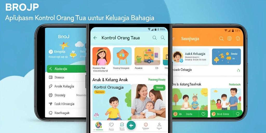 Tampilan antarmuka pengguna <strong>BROJP</strong> dengan fitur kontrol orang tua yang lengkap.