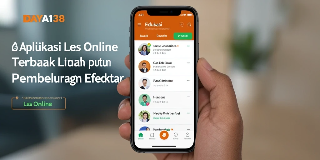Tampilan antarmuka pengguna DAYA138 untuk Les Online yang ramah dan intuitif.