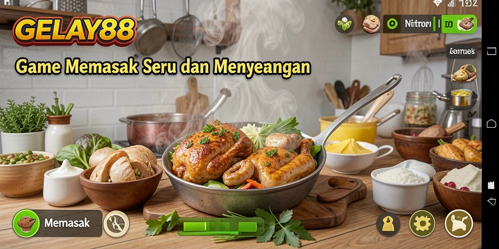 Tampilan antarmuka game Memasak GELAY88 yang menarik.