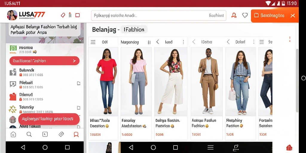 Antarmuka LUSA777 menampilkan berbagai pilihan fashion menarik dan promosi terbaru.
