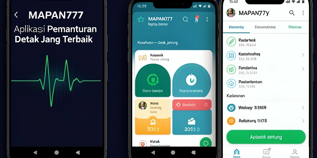 Tampilan antarmuka aplikasi Detak Jantung MAPAN777 yang intuitif.