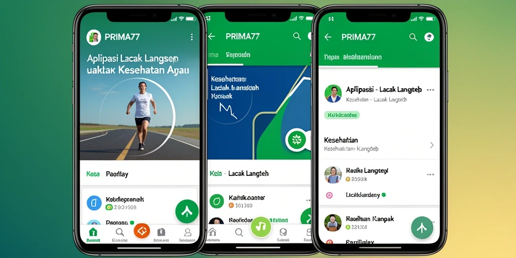 Tampilan antarmuka aplikasi Lacak Langkah PRIMA77 yang sederhana dan informatif.