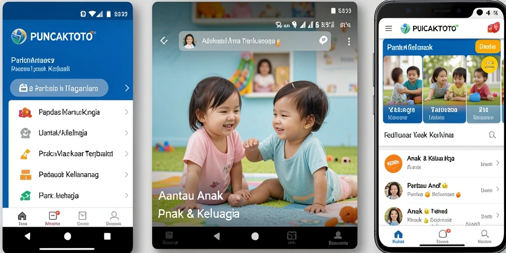 Antarmuka aplikasi PUNCAKTOTO yang intuitif untuk pemantauan anak.